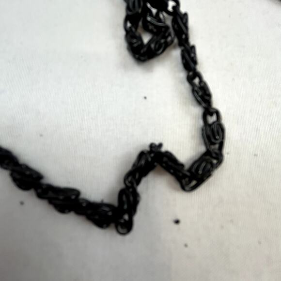 Vintage Black Metal Mesh Purse Evening long chain night out flaw - Picture 7 of 7